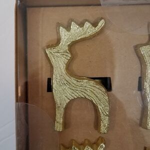Nicole Miller Reindeer Napkin Rings New 4